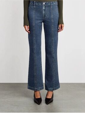 Vintage Parallel Dark Blue Low-Rise Jeans with Front Seam Size M